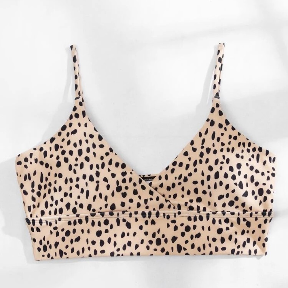 NWT SHEIN Swimsuit Bikini Top Size M Dalmatian Print